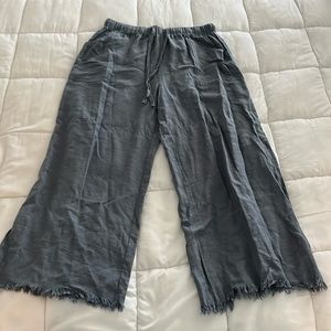 linen blue pants